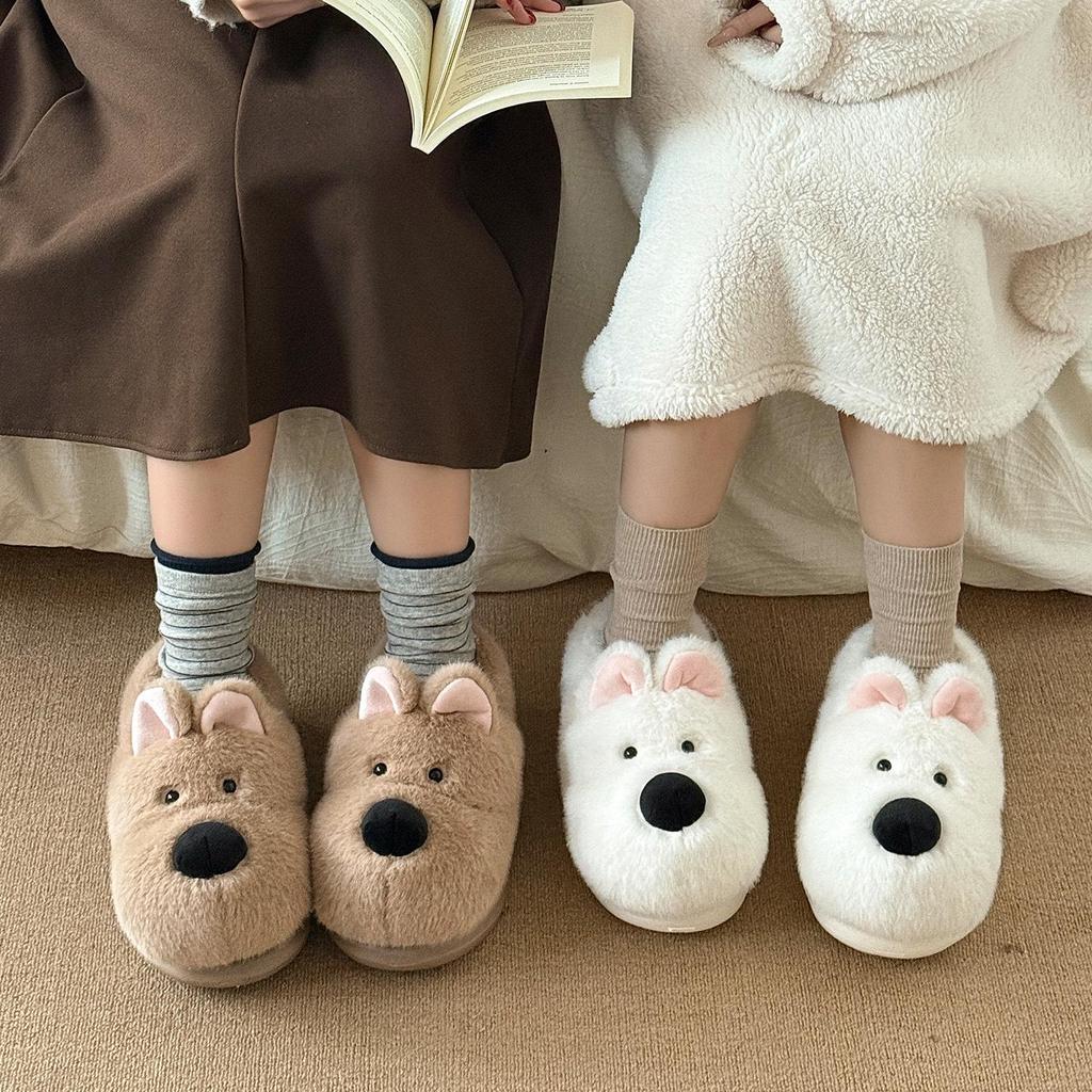 Warm Winter Cartoon Cotton Slippers for Men and Women - Heel Cover, Anti-slip, Suitable for Outdoor Wear