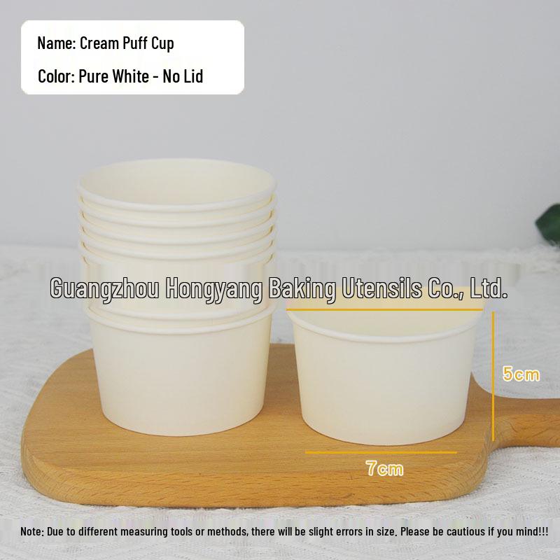

High-Temp Resistant Cake Cups with Lids, 200ml – Ideal for Baking Taro Paste, Roasted Milk, and Cream Puffs