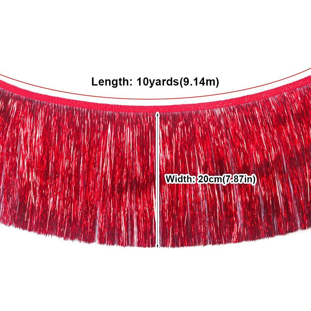10Yards 20cm Wide Skirt Tassel Illusion Laser Gradient Fringe Ornaments DIY Lace Fabric Trim