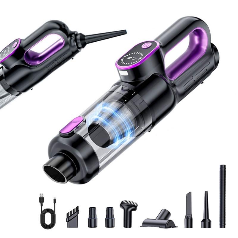 

Powerful 19000PA Cordless Car Vacuum Cleaner & Blower With Double Mode Display 9 Accessories Suitable for Home Auto Use чёрный/фиолетовый