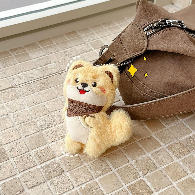 Cute Cartoon Plush Shiba Inu Puppy Doll Pendant Backpack Hangings Decoration Gifts