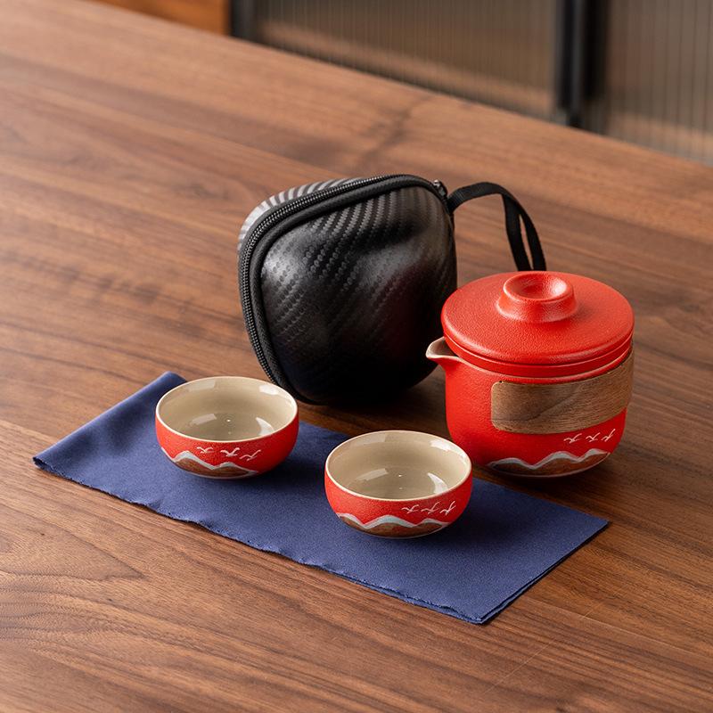 Hand-painted New Chinese High-end Gift Tea Set, One Pot and Four Cups Set, Light Luxury Gift Box, and the Whole Set of Gifts.