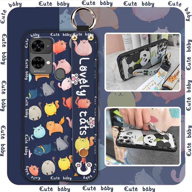 Silicone Lanyard Phone Case For Oukitel C33 Cute Back Cover Anti-dust Dirt-resistant Wristband Soft Case Waterproof Ring