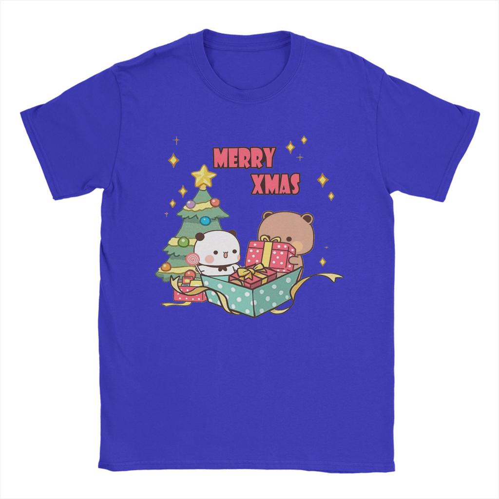Funny Bubu and Dudu T-Shirts Men Crewneck Pure Cotton T Shirt Merry Christmas Short Sleeve Tees Printed Tops