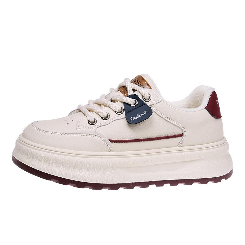 Leather little white shoes women's shoes spring and summer 2025 new thick-soled heightening board shoes popular versatile sports and leisure shoes
