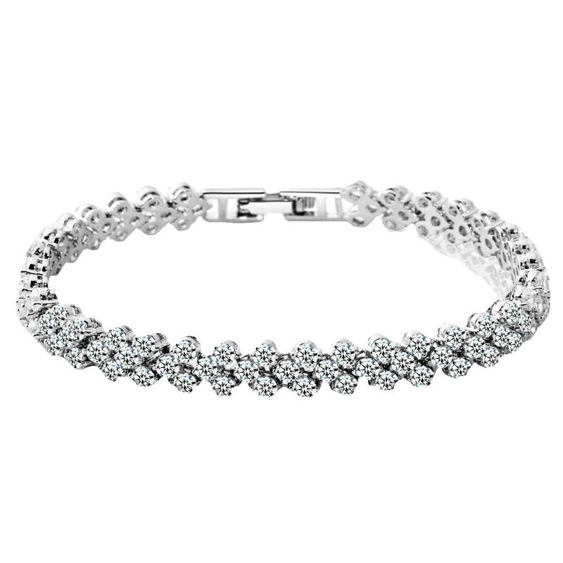 Popular European, American and Roman bracelets female zircon crystal new bracelets with diamonds fashion jewelry full of diamonds