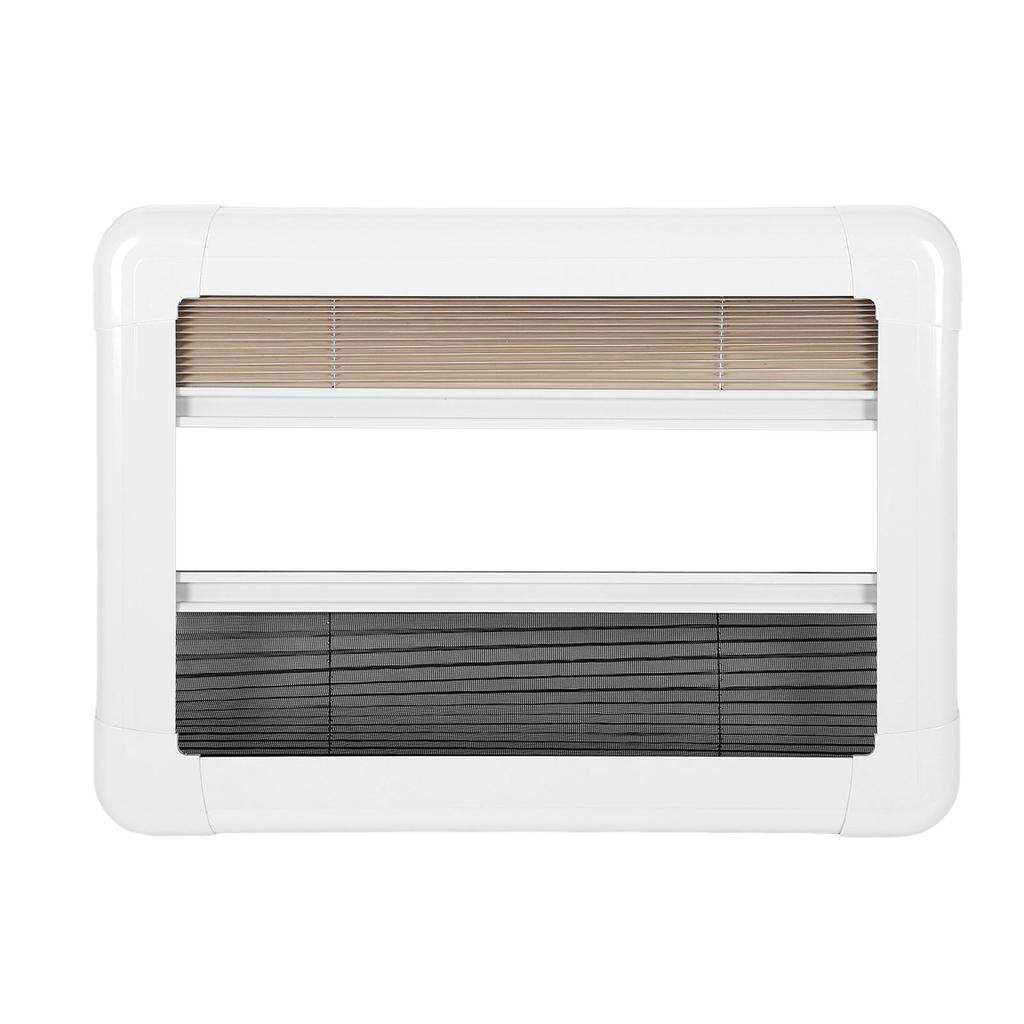 RV Push Out Window Right Angle Double Layer Acrylic Glass UV Proof Trailer Window with Insect Net Privacy Curtain for Caravan Camper