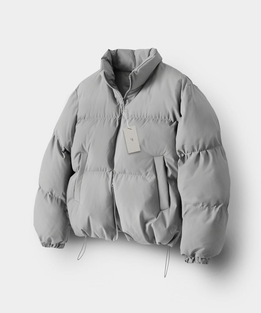 Mood Inside Unisex Short Puffer Jacket_Gray