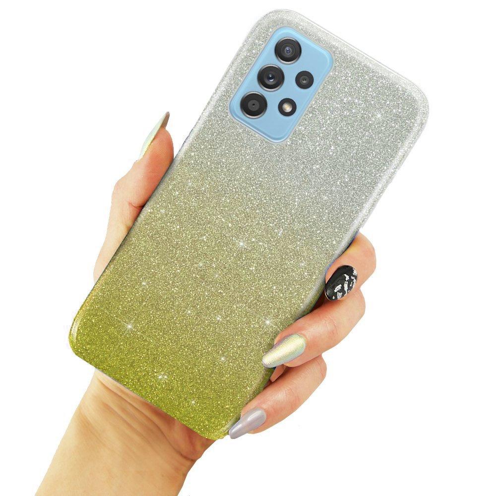Glitter Case for Samsung Galaxy A72 5G / A72 LTE, Silver/Gold