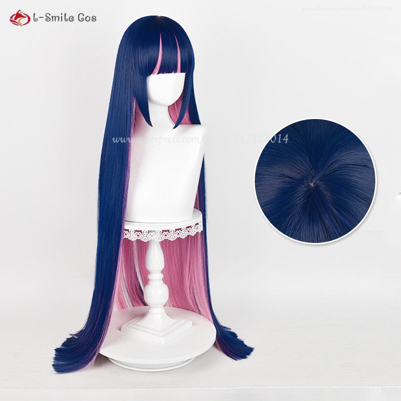 Anime Cosplay Stocking Anarchy Cosplay Wig 100cm/120cm Long Blue Pink Stocking Role Play Wigs
