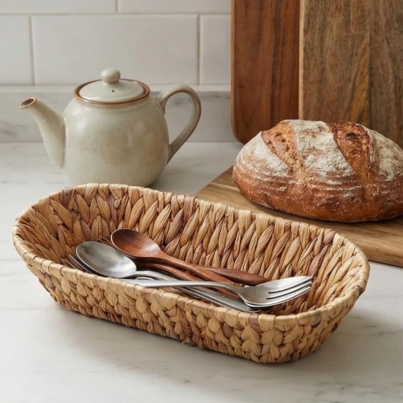 Handgeflochtener Rattan-Obstkorb mit atmungsaktivem Design für die Aufbewahrung und Organisation auf dem Küchentisch