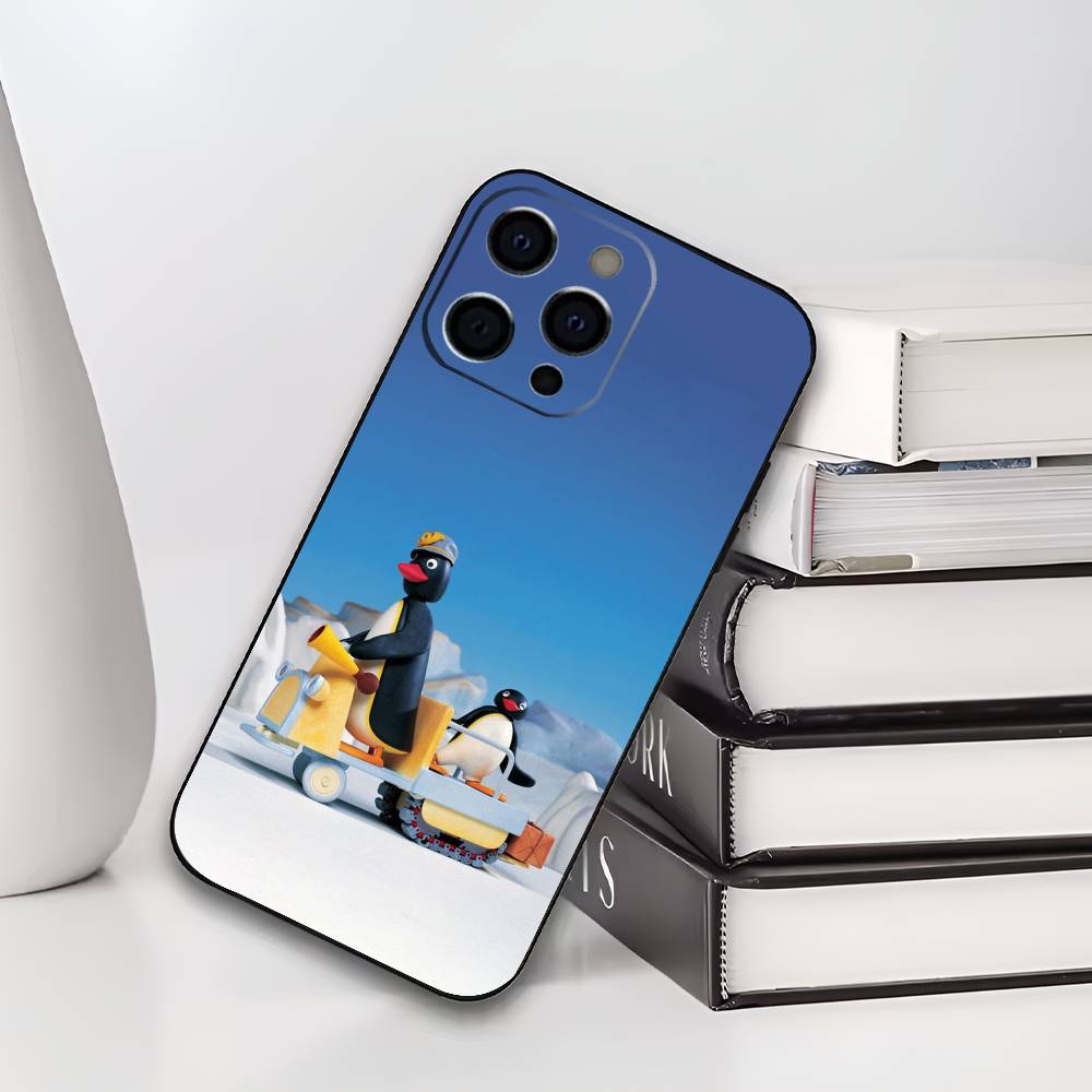P-Pingu Cute P-Penguin Phone Case For IPhone 17,16,15,14,13,12,11,Plus,Pro,Max,Plus,XS,soft Case Black Silicone