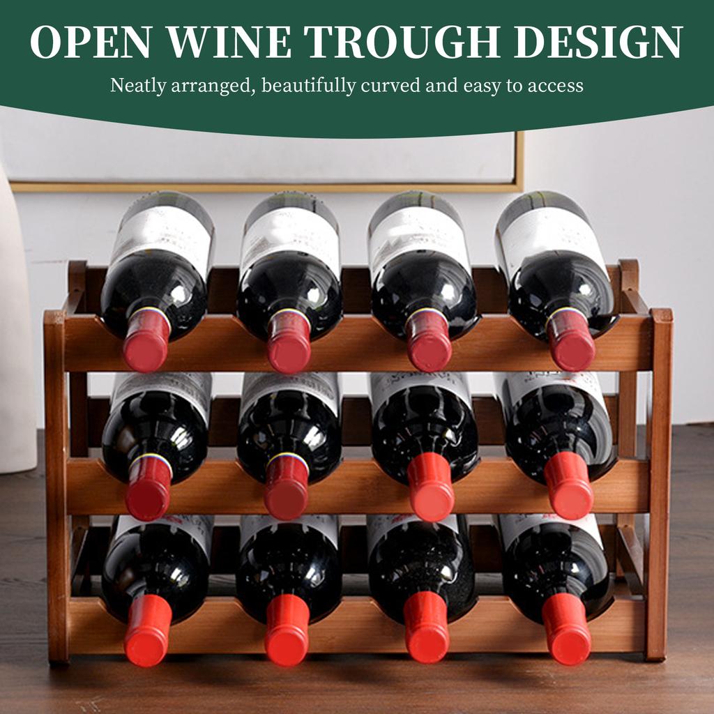 8-12 Bottle Holders Wine Rack Kitchen Water Bottle Red Wine Shelf Cup Storage Shelf Pantry Bar Display Organizer Stand Rack