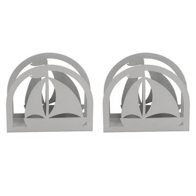 2 Stück Serviettenhalter Mehrzweck Innovativer Edelstahl Aufrechter Servietten Spender Ständer für Zuhause Restaurant Segeln