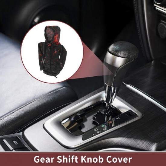 

Automotive Manual Gear Shift Knob Cover Red Black Gray Polyester Hoodie Style