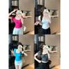 Kumikumi Gyaru Style Contrast Color Stripe Lace-up Sexy Short sleeve T-shirt Women Summer Slim fit Slimming Versatile Top