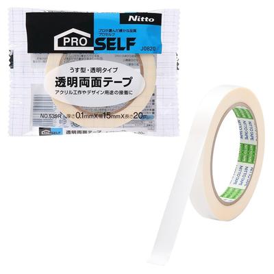 Nitoms PROSELF Transparent Double-Sided Tape No.539R Crafting Modeling Adhesion Inconspicuous Width 15mm X Length 20m Thickness 0.1mm J0820