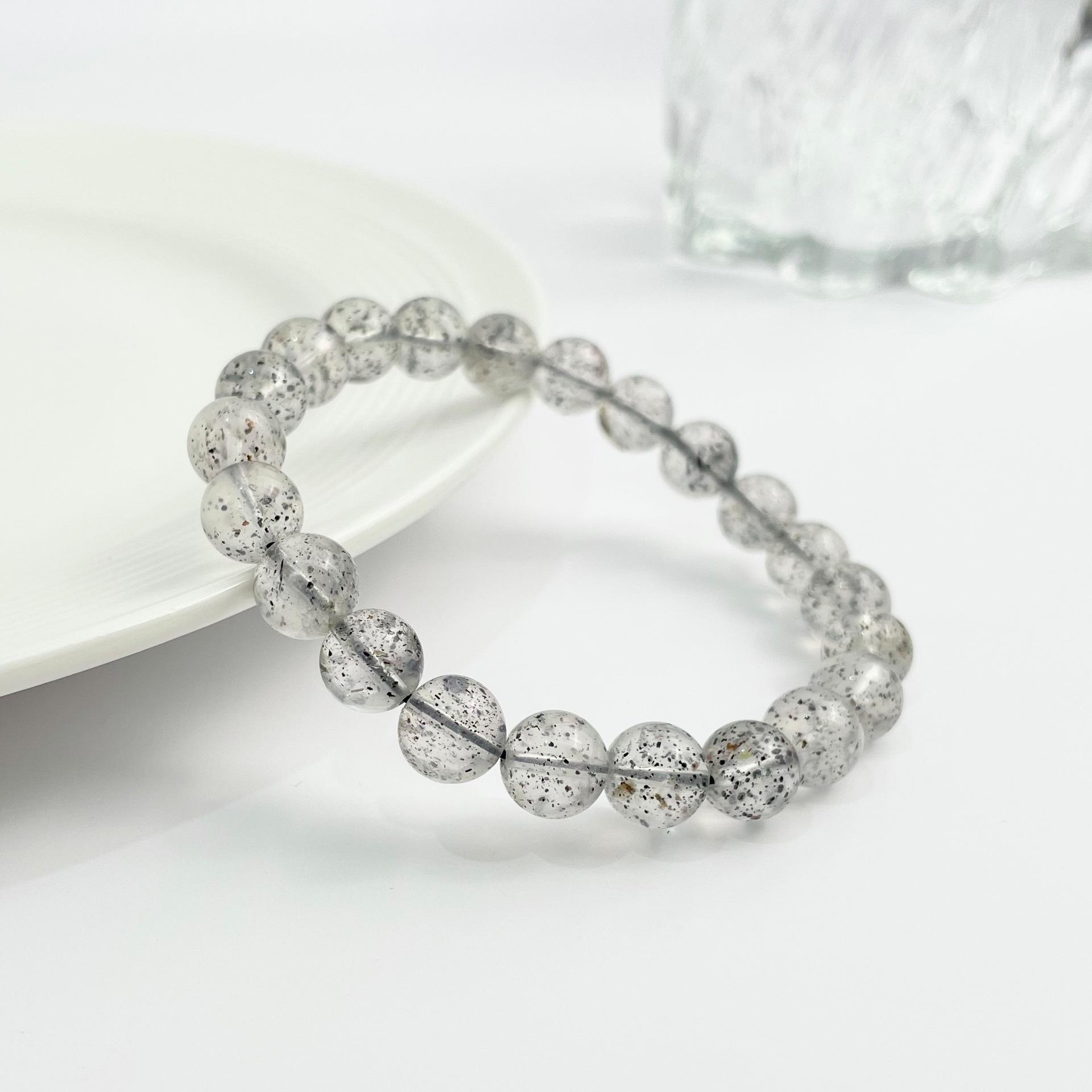 

Jingxi Crystal Black Strawberry and Black Flash Mica Round Bead Bracelet Collection 7mm