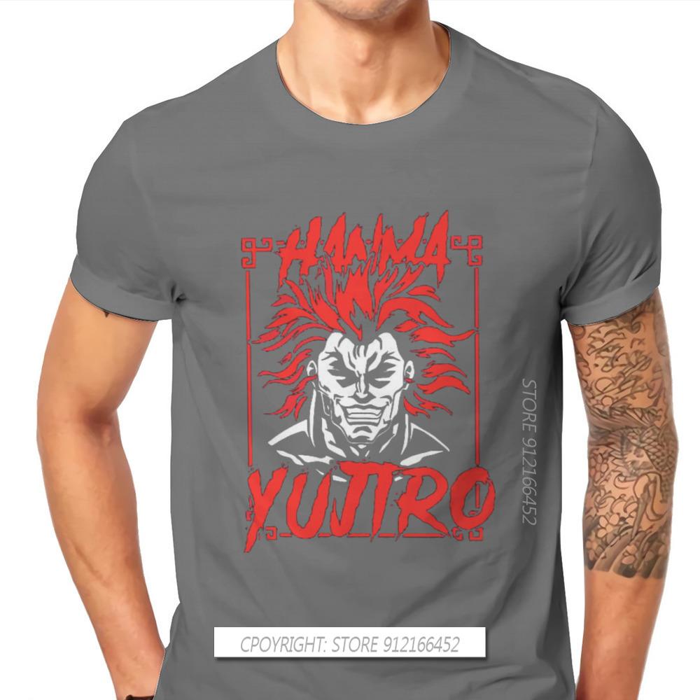 Red Badass Fashion TShirts Grappler Baki Hanma Yujiro Dou Manga Men Style Fabric Streetwear T Shirt O Neck Oversize