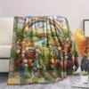 1Pc Cartoon Print Flannel Blanket, High Quality Comfortable for All Seasons, Home Decor, Warmth and Comfort, Perfect for Christmas Birthday Gift