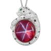 Jewelry Simulation Red Corundum Hexagram Light Leopard Pendant Main Stone 18 * 20