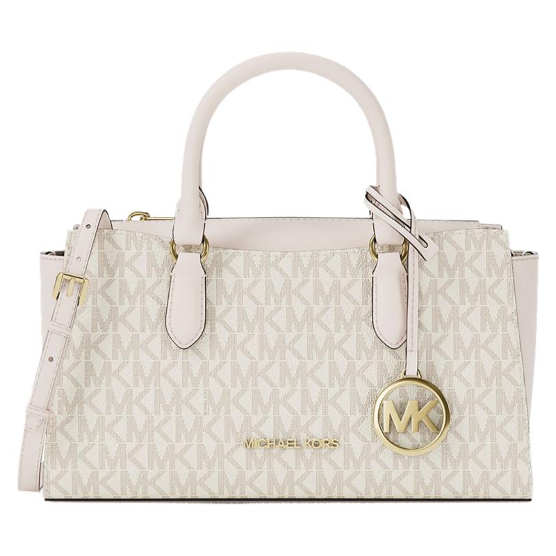 

Michael Kors MK Arden Monogram Crossbody Faux Leather Handbag Small Women handbags Vanilla-White Cream 35S6G4XM1B-278 Basic Set (Bag+Dust Bag)