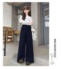 Girls' Fashionable Lace Wide-Leg Pants for Spring and Fall - Casual Straight-Leg Style for Middle and Big Girls