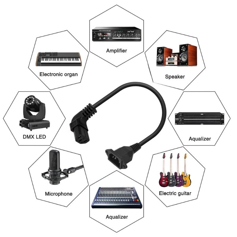 90 Grad C13 Buchse auf C14 Stecker mit Schraubloch-Adapter Verlängerungskabel IEC320 C14 auf C13 Winkelkabel Oben/Unten/Links/Rechts