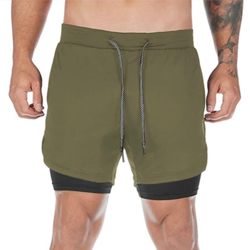 Herren Schnelltrocknende Doppellagige Sportshorts - Sommer Laufen, Basketball & Training