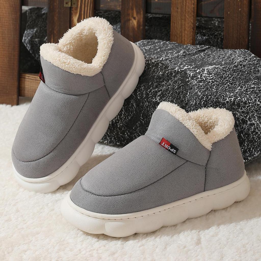 Unisex Zimowe Buty Pluszowe Ciepłe Płaskie Męskie Damskie Kapcie Domowe Puszyste Męskie Bawełniane Przytulne Buty Moda Casual Futro Pluszowe