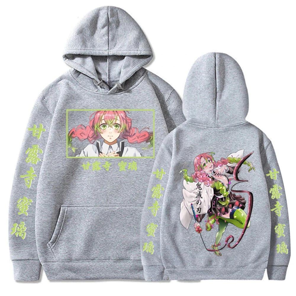 

Demon Slayer Anime Hooded Kanroji Mitsuri Printed Men Hoodies Comfortable Unisex Oversized Sweatshirt Harajuku Streetwear 3XL