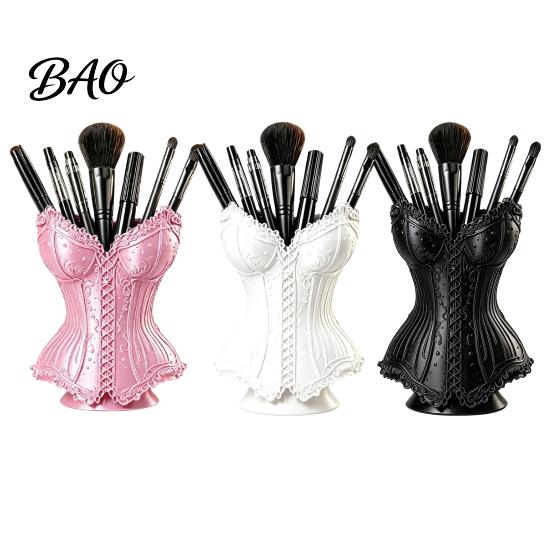 Decorative Storage Bin Gothic Corset Pen Holder, 3D Printed Vintage Dark Makeup Brush Aesthetic Decor Desk Organizer for Office Vanity, Halloween