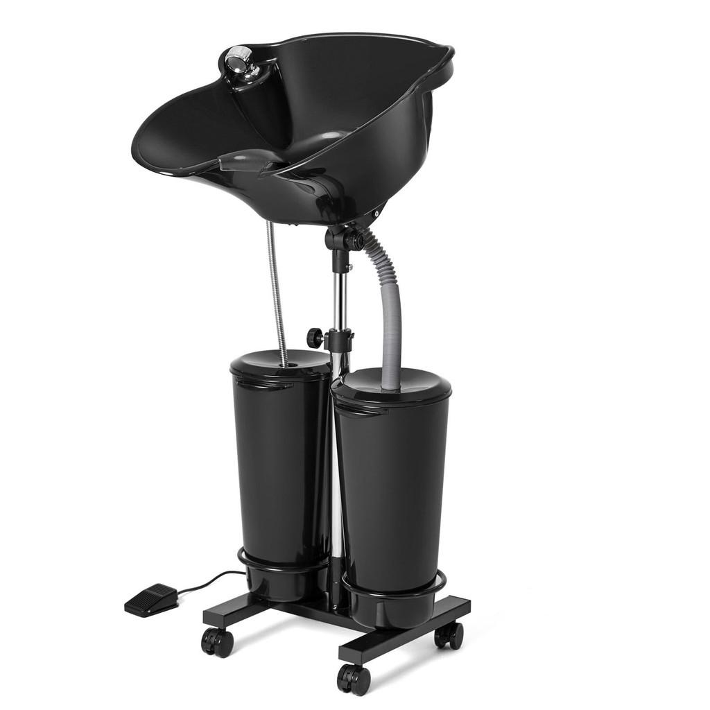 Vertical Electric Hair Wash Basin Hair Salon Portable Double Bucket With Water Pump Movable Shampoo Basin