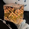 Blossom Box, Tulips Luminous Garden, Handmade DIY Magic Cube Tulips Flower Night Light Tulips Mirror Lamp Creative Gifts for Girl Women Friends