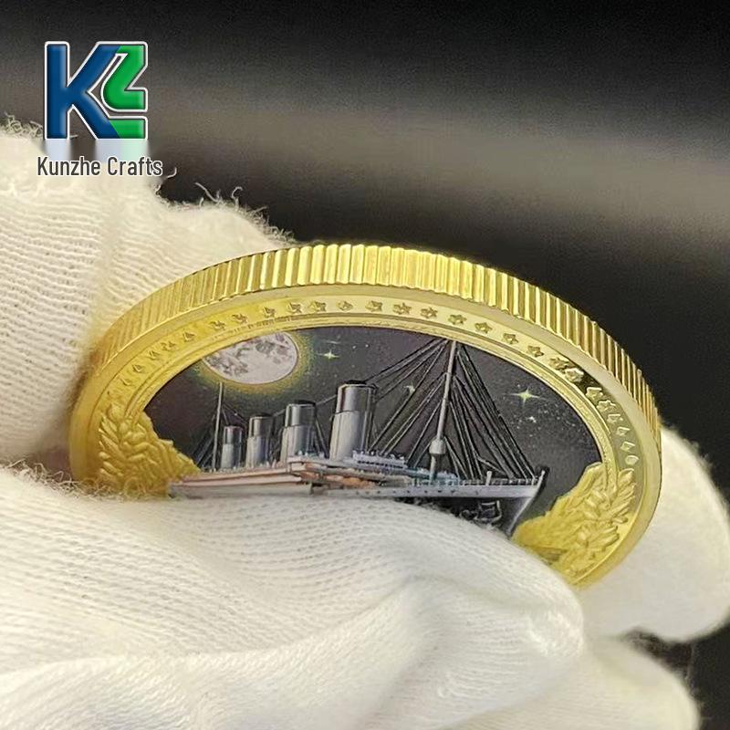 Titanic Gold-Plated High-Relief Color Commemorative Coin