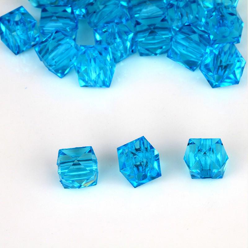 8-12mm Transparent Acrylic Square Loose Beads for DIY Beading Crafts
