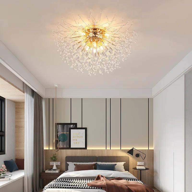 Modern Dandelion Crystal Beads Living RoomDining Room Bedroom, Ceiling Lighting Fixture Light Luxury Firefly G9LED Bulb