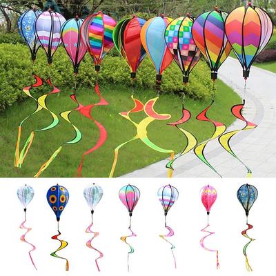 Transparent Material Wind Spinner Rotating Design Garden Windmill Hot Air Balloon String Hanging