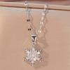 Trendy Zircon Snowflake Clavicle Necklace - Elegant Flower Style for Women