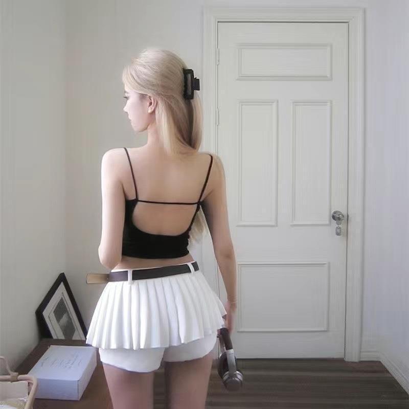 

Pure Cotton Backless Bandeau Camisole - Women s Fixed Cup, Big U & Wrap Style Vest One Size чорний