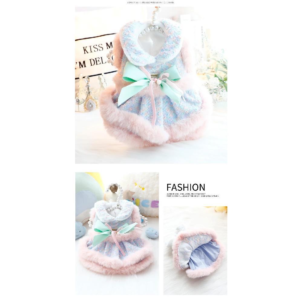 Luxury Dog Clothes Warm Princess Pet Dress Coat Symphony Fragrance Traction Dog Clothes for Small Dogs