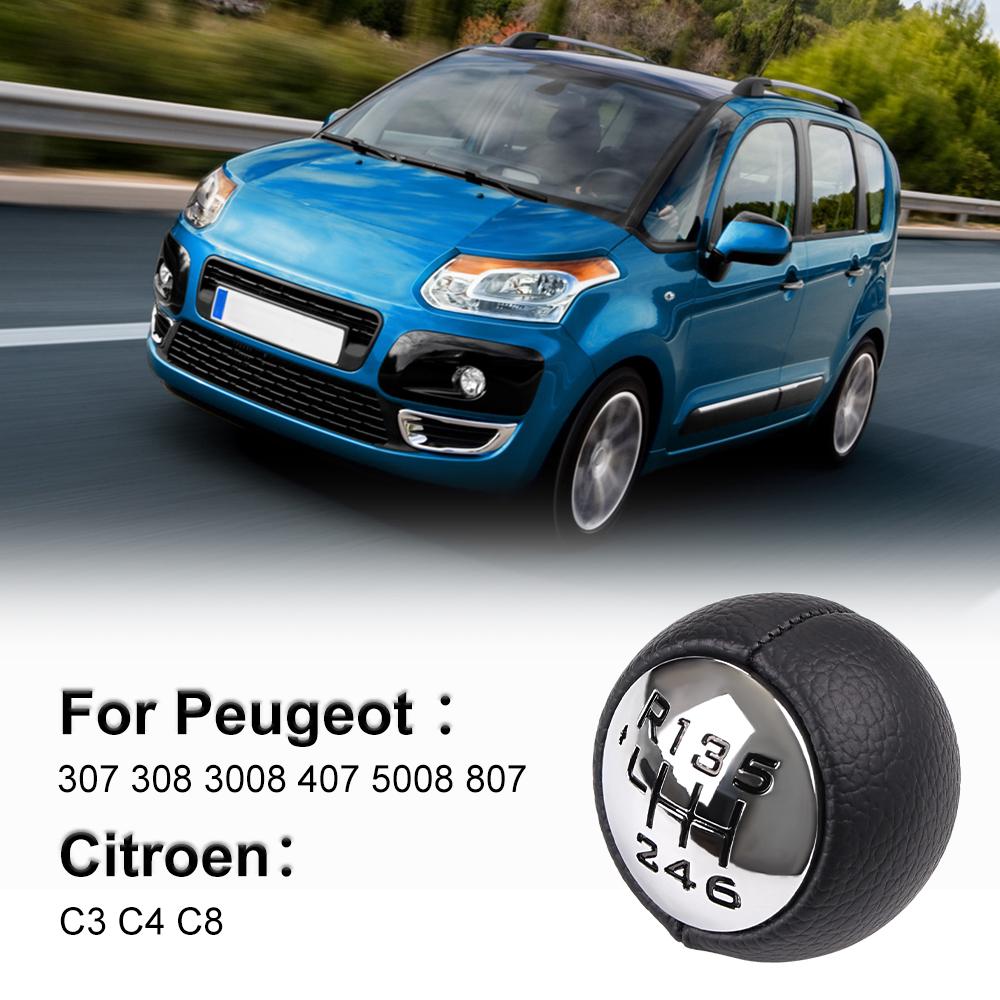 6-Speed Transmission Gear Stick Shift Knob Head Lever Adapter Manual for Peugeot 307 308 3008 407 5008 807 Citroen C3 C4 C8