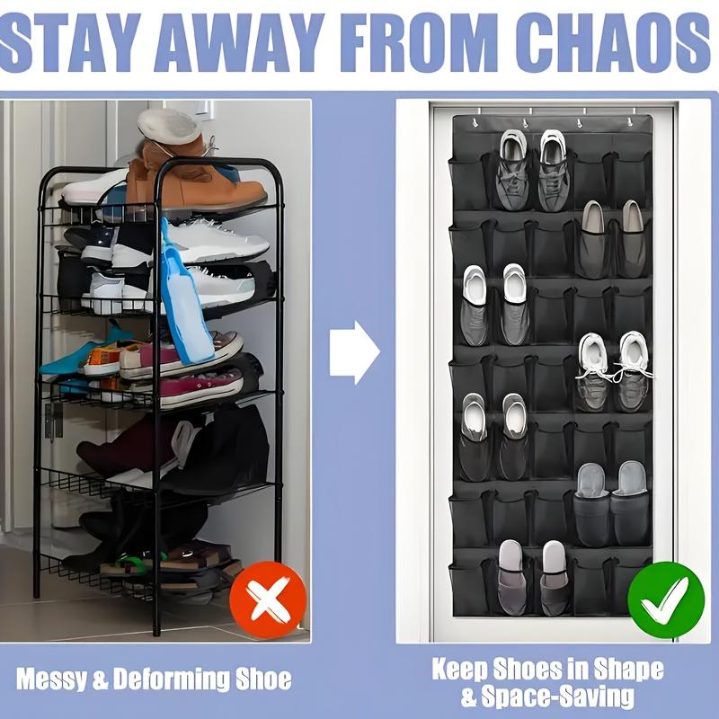 Space-Saving Shoe Organizer For Doors - Large Capacity, Anti-Slip Mesh Hanging Storage Rack, Suitable For Sports Shoes And Shoes