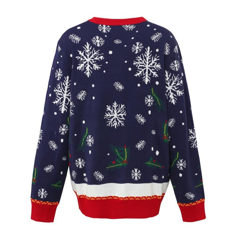 Christmas Tree Knit Sweater Loose Fit Crewneck Pullover Couples