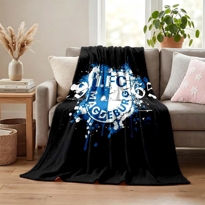 1. FC Magdeburg Blanket Flannel Blanket Soft Cozy Plush Throw for Sofa Bed Lightweight Home Decor