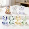 Hand Blown Mini Glass Dog Figurine Handmade Faux Crystal Cute Dog Statue Collectible Animal Ornament for Home Decor Pet Lover Gifts