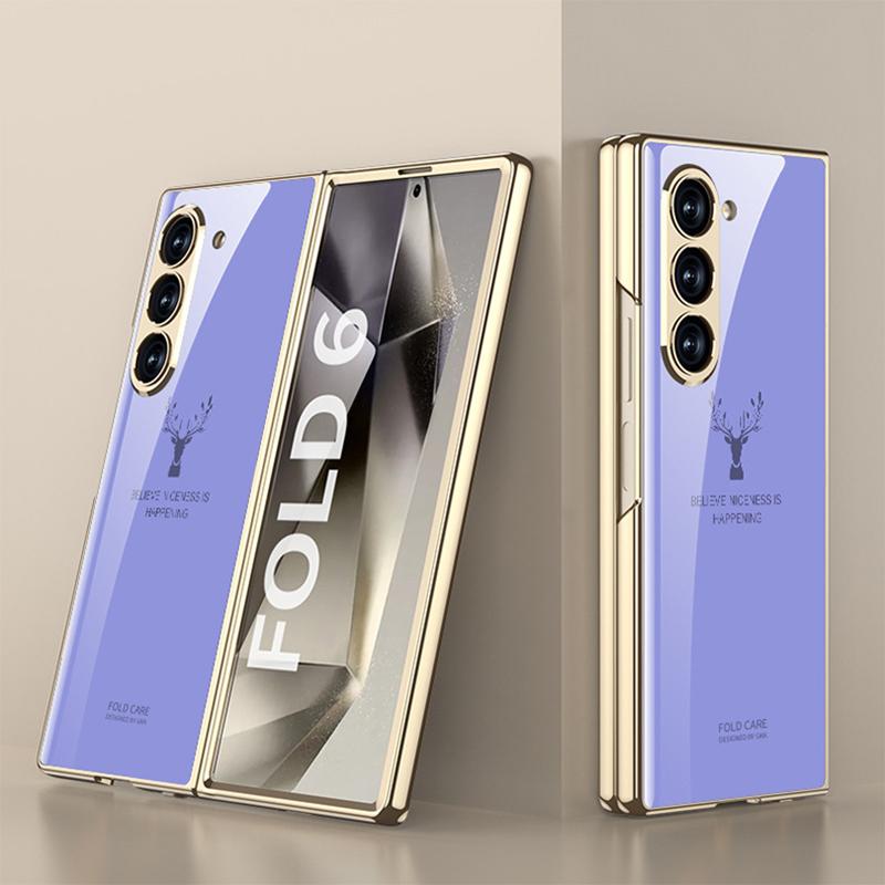 Nou pentru Samsung Galaxy Zfold6 5g Husă Telefon Pictură Creativă Hd Sticlă Securizată Lux Ușor Orificiu de Precizie Husă Protecție la Cădere