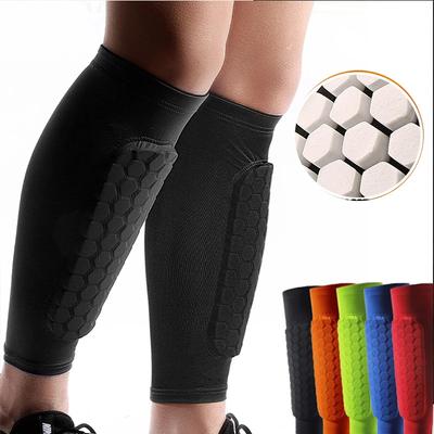 With Foam Calf Compression Sleeve Honeycomb Pads Sports Legging Soccer Equipment Football Shin Guard Socks Sleeves