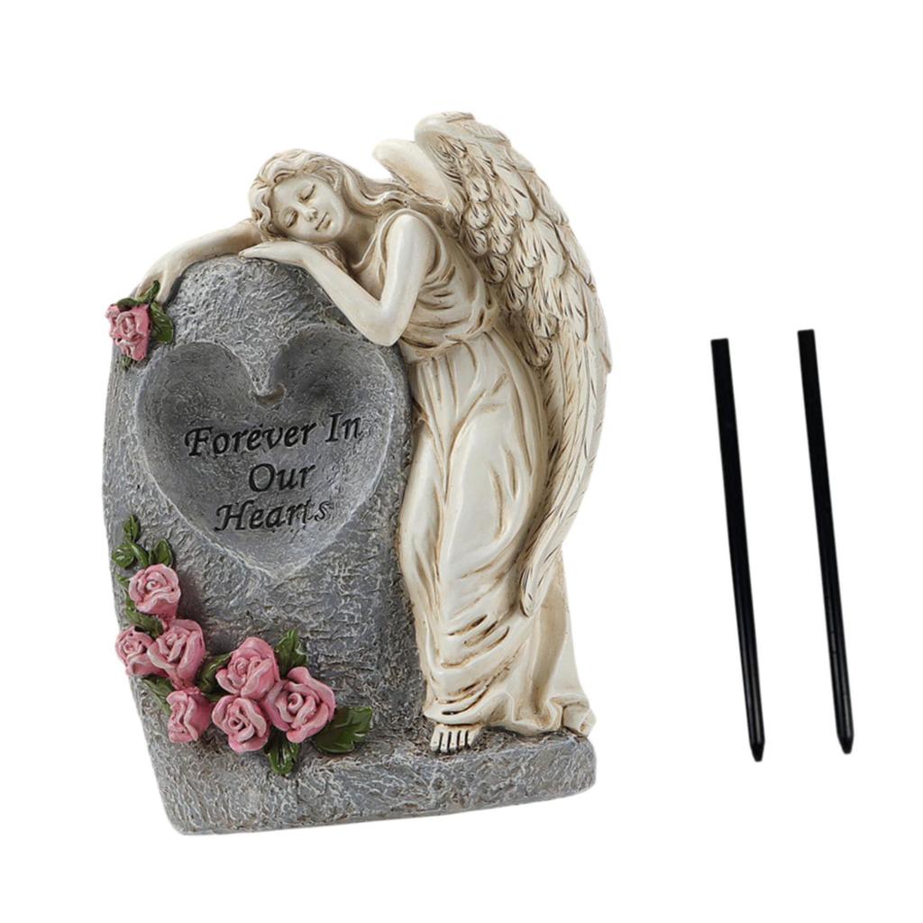 Solar Gartenstatue Outdoor Figur Figur Kondolenzgeschenk Gedenkgeschenk Friedhof Grabdekoration für Balkon