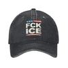 Vasket Basecap Retro Vintage F ICE USA-flagg Slitt Sommer Hip Hop Luer Jakt Camping Sol Basecaps